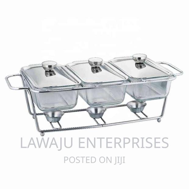 3pcs Glass Rectangle Chaffing Dish - main view