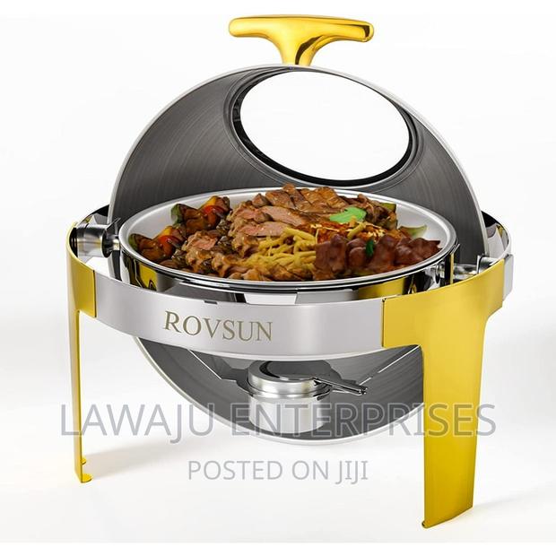 6 Litres Stainless Steel Chaffing Dish With Gold Stand