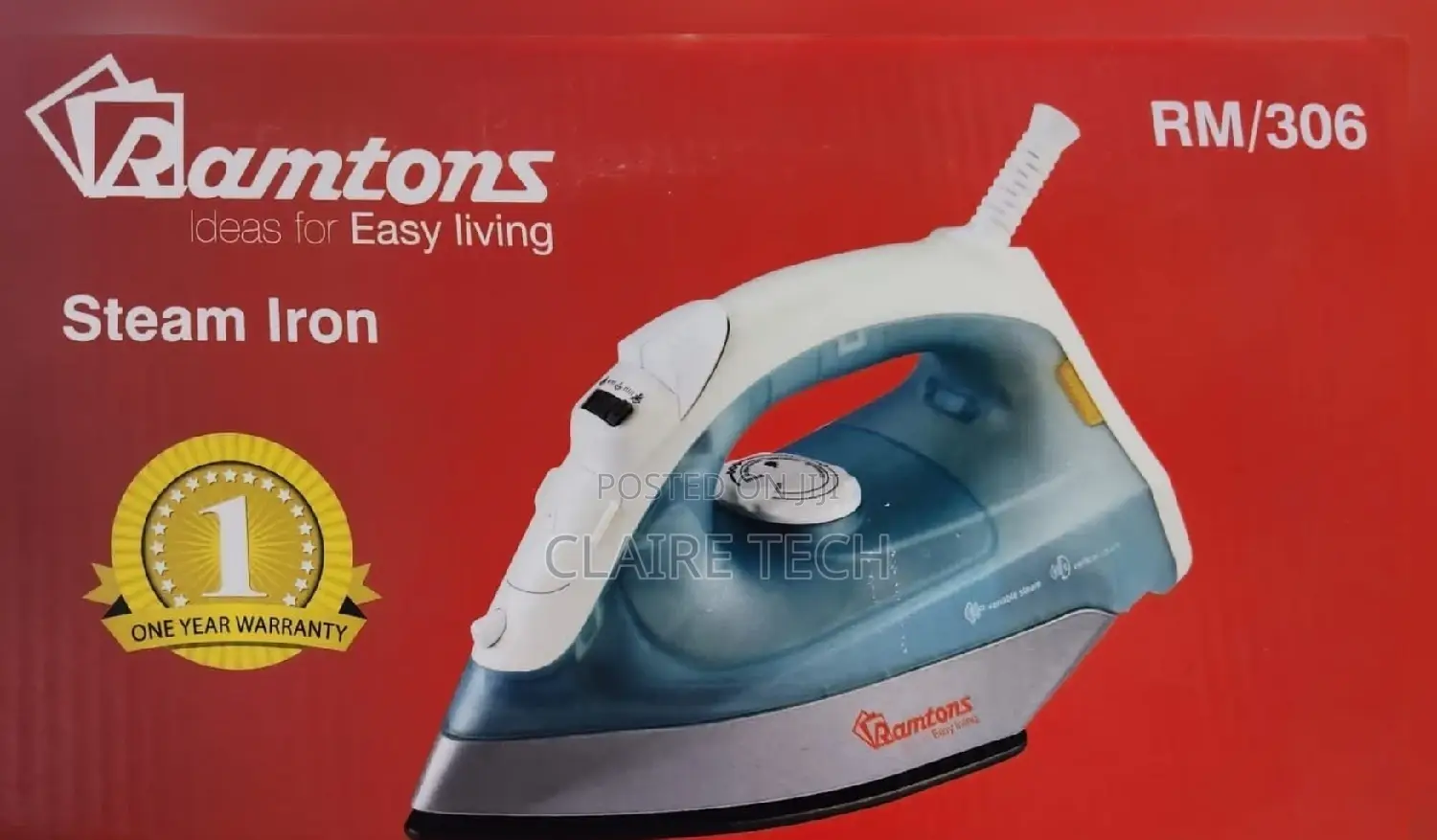 Ramtons White Steam Iron Box RM 306
