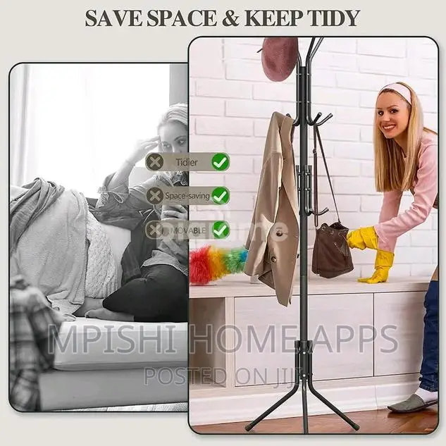 Metallic Coat/Bags Hanger Stand 170cm High