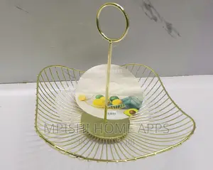 Detachable Metallic Fruits BASKET With Stand 
Size 33cm