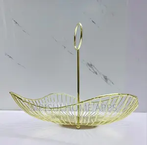 Detachable Metallic Fruits BASKET With Stand 
Size 33cm