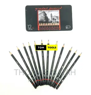12PCS Graded Black Lead Charcoal Pencils Set 8B, 7B, 6B, 5B,