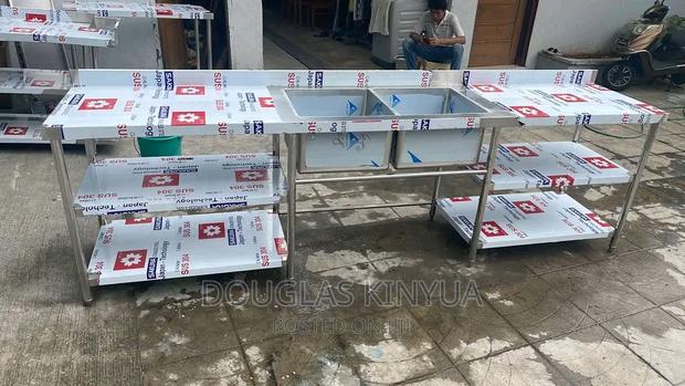 Double Bowl Stainless Washing Sink. - main view