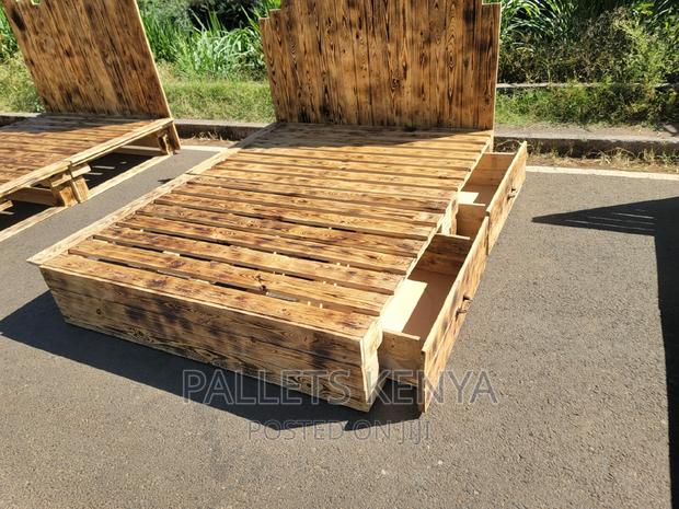 5×6.Pallet Bed- Blazed Pallet Bed Frame With Drawers. (Fa06)