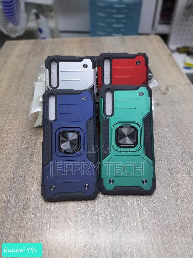 Back Cover With Holder Ring for Huawei Y9S - Black - thumbnail 3