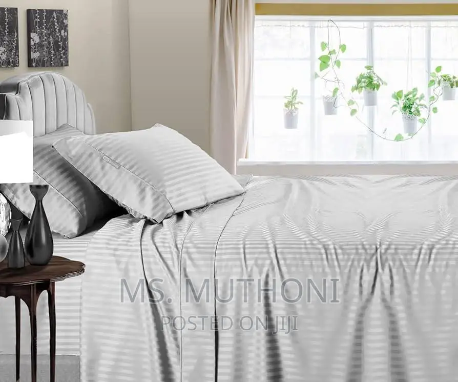 Coloured Striped Cotton Bedsheets 2 Bedsheets N 2 Pillowcase