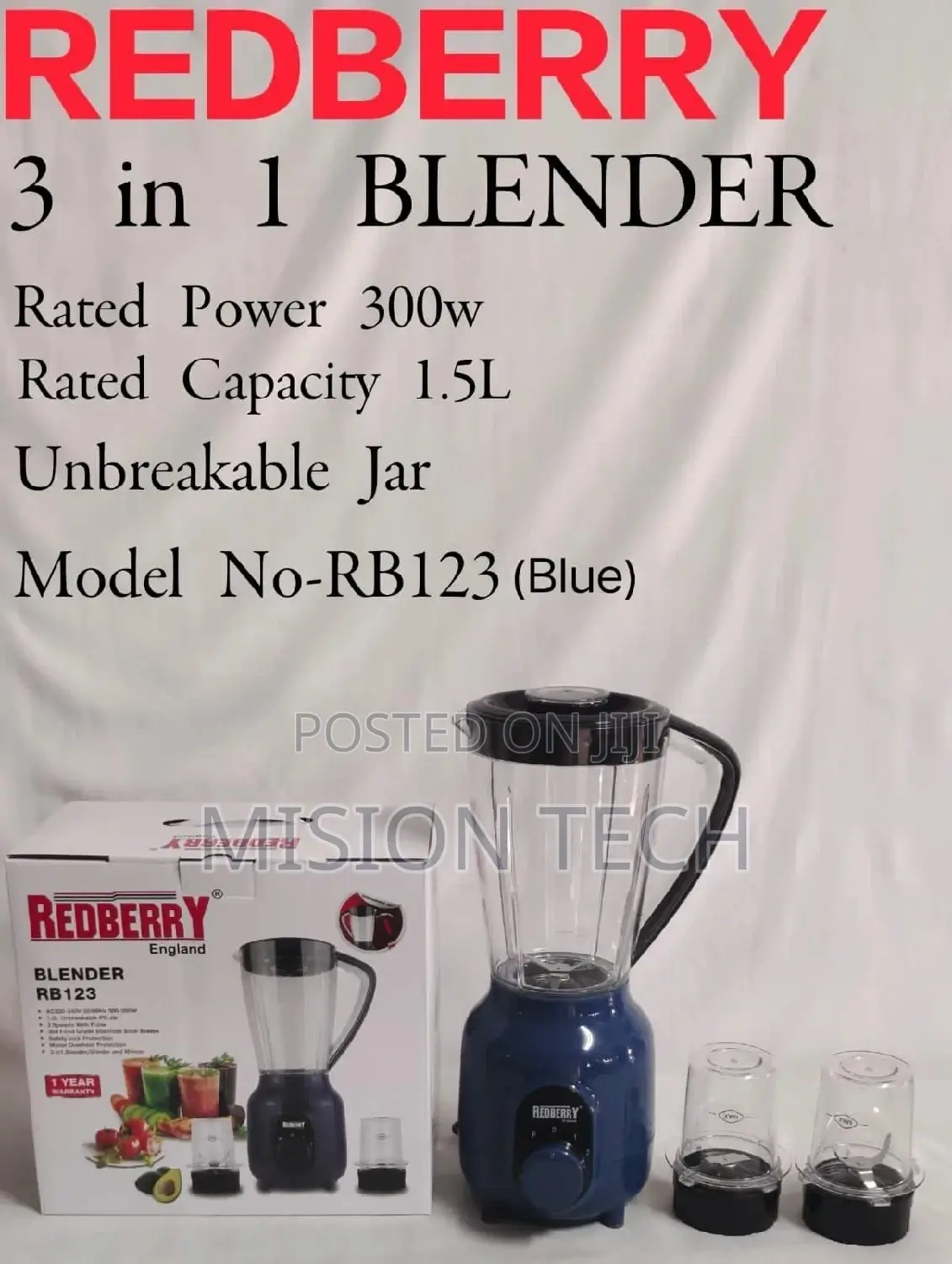 Redberry 2 in 1 Blender- RB-123