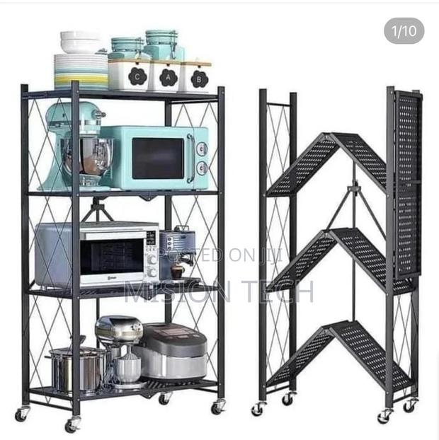 Foldable Kitchen Metallic Storage Rack