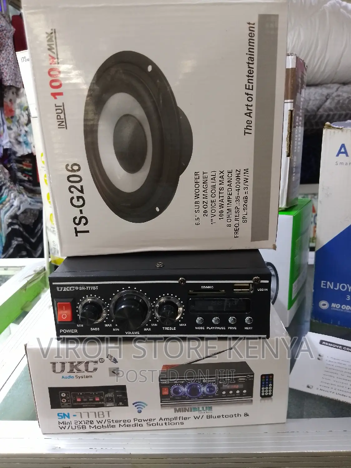 UKC Car Amplifier 777BT With G206 Speaker - FM Radio