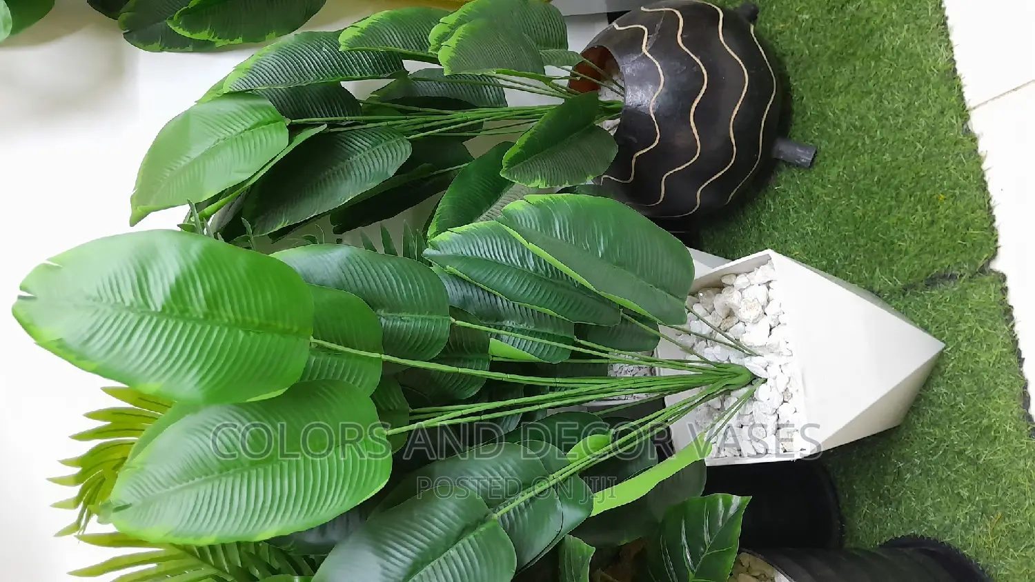 Unique Plastic Vase and Artificial Plant