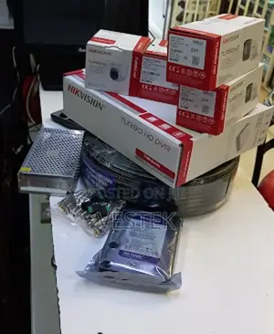 Four Hikvision 4 CCTV Set Camera CCTV Installation Kit 2mp,.