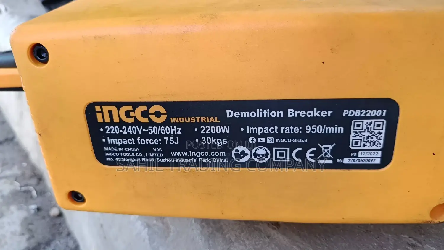 2200w Ingco Demolition Breaker 30kg