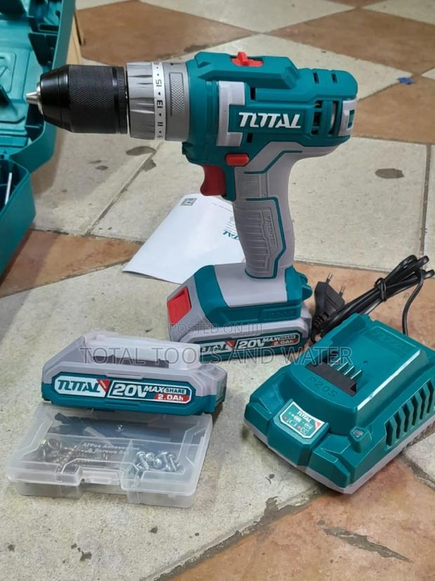 Total Cordless Impact Drill,2 21V Rechargeable Batteries