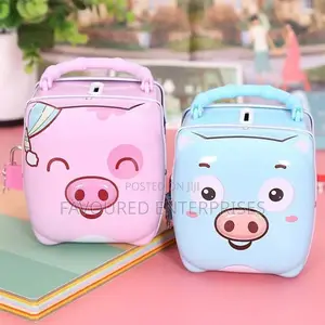Cute Piggy-Shaped Safe With Iron Lock for Kids -