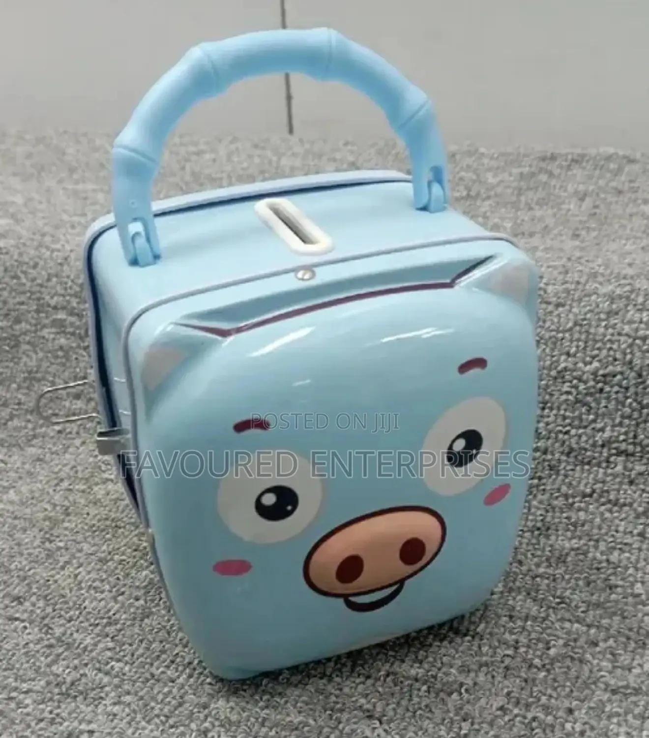 Cute Piggy-Shaped Safe With Iron Lock for Kids