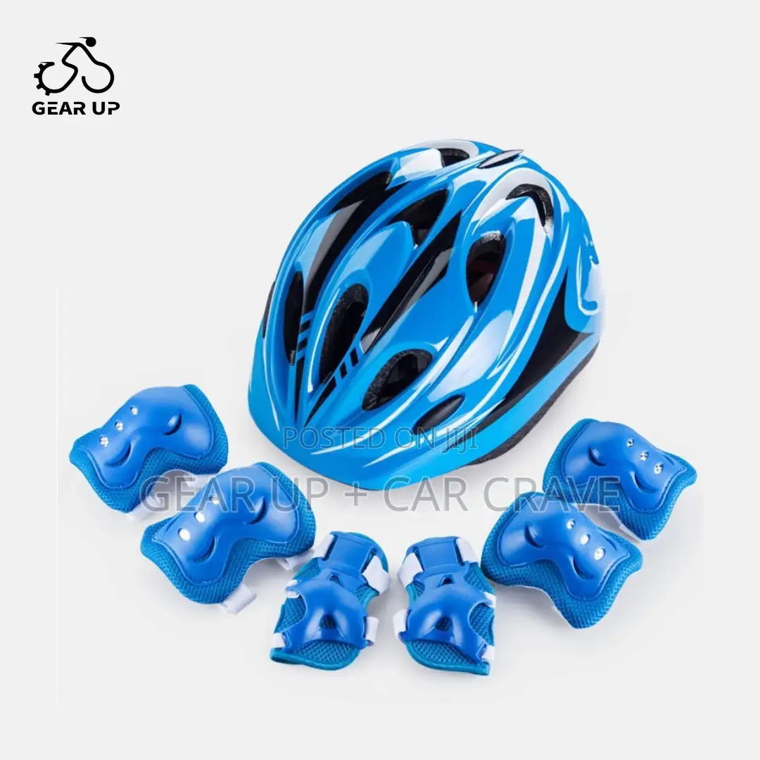 Kids Skating Kit Helmet Elbow Knee Pad Red Blue Pink