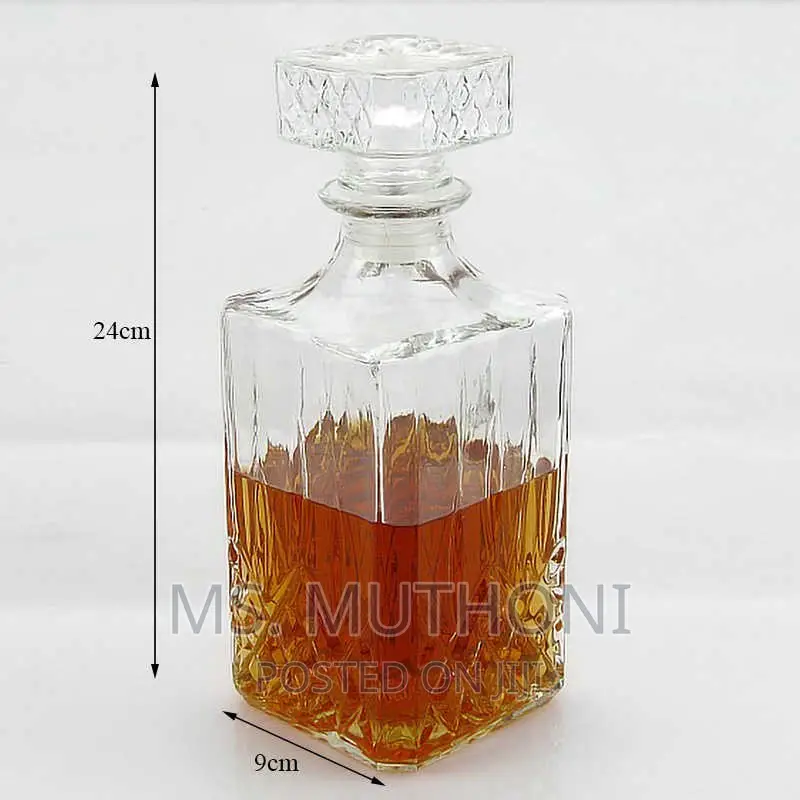 Heavy Duty Pure Crystal Hand Cut Square Decanter Italy