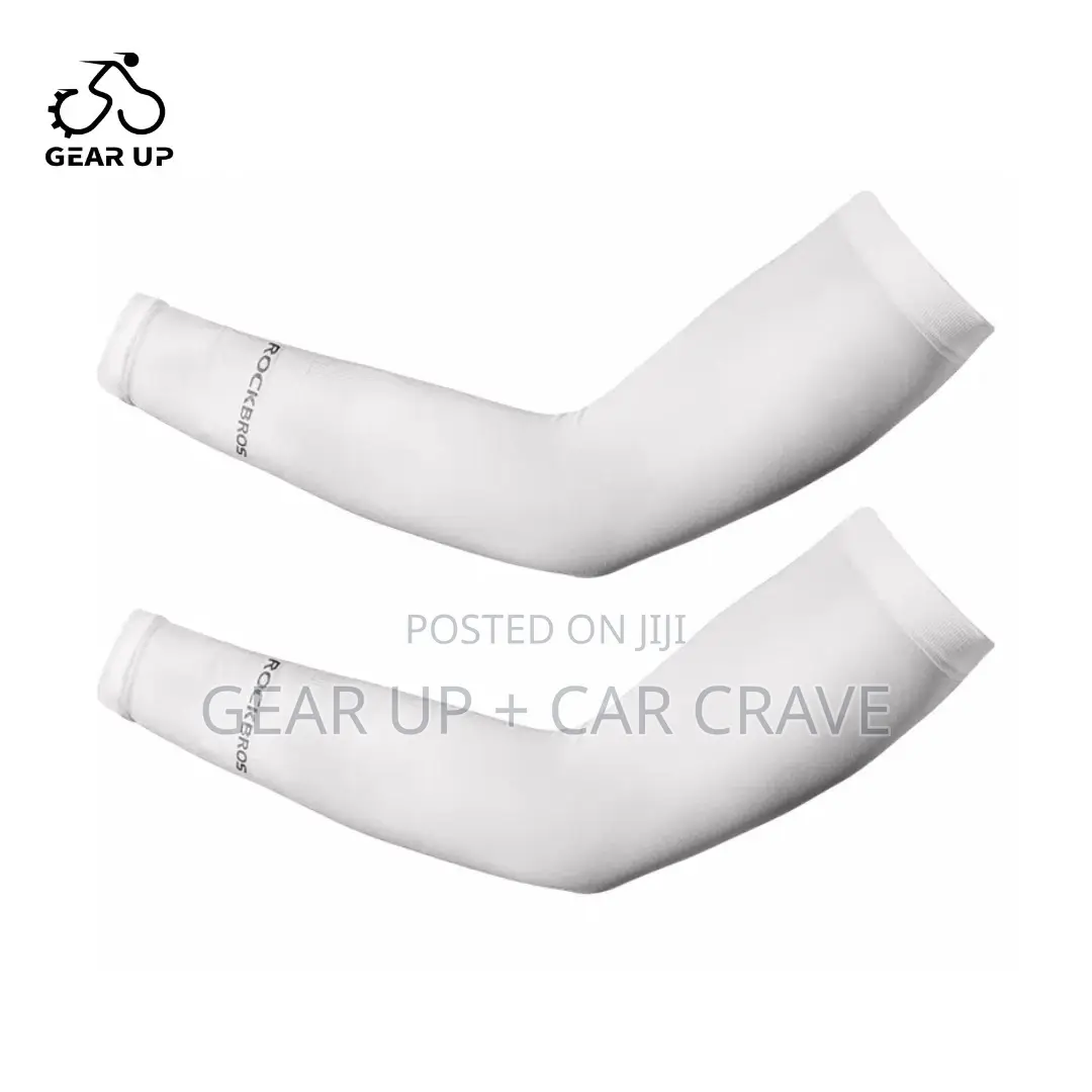 Rockbros Cycling Sports Gym Arm Sleeves White Black