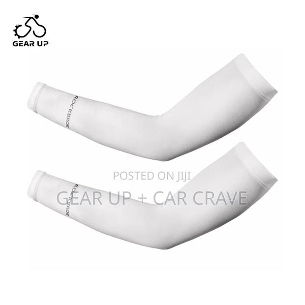 Rockbros Cycling Sports Gym Arm Sleeves White Black