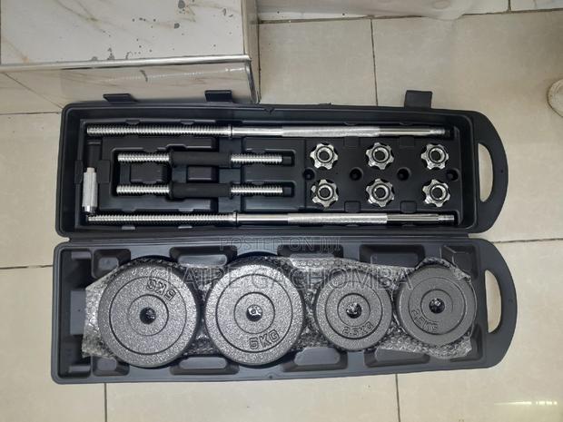 50 KGS Set Dumbbells/Barbell With a Portable Case Cast Iron