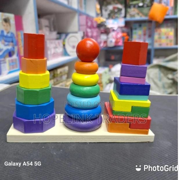 Rainbow Tower 3 Columns Stacking Montessori Toys- Small - main view