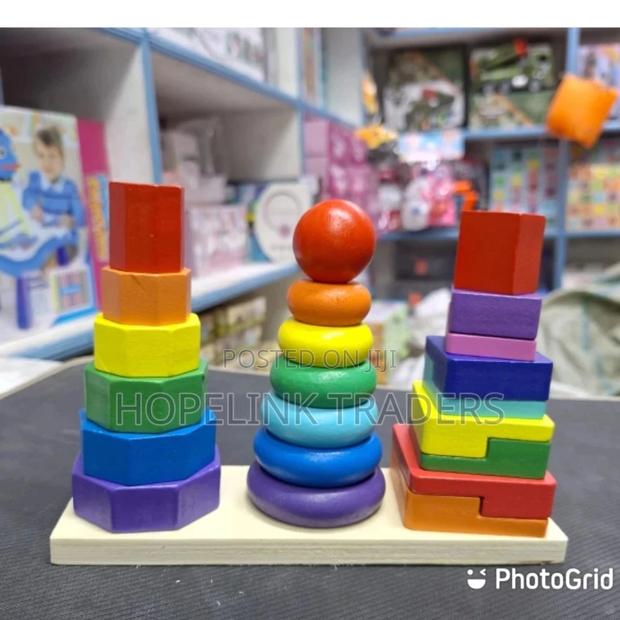Rainbow Tower 3 Columns ,Montessori Toys- Small - main view