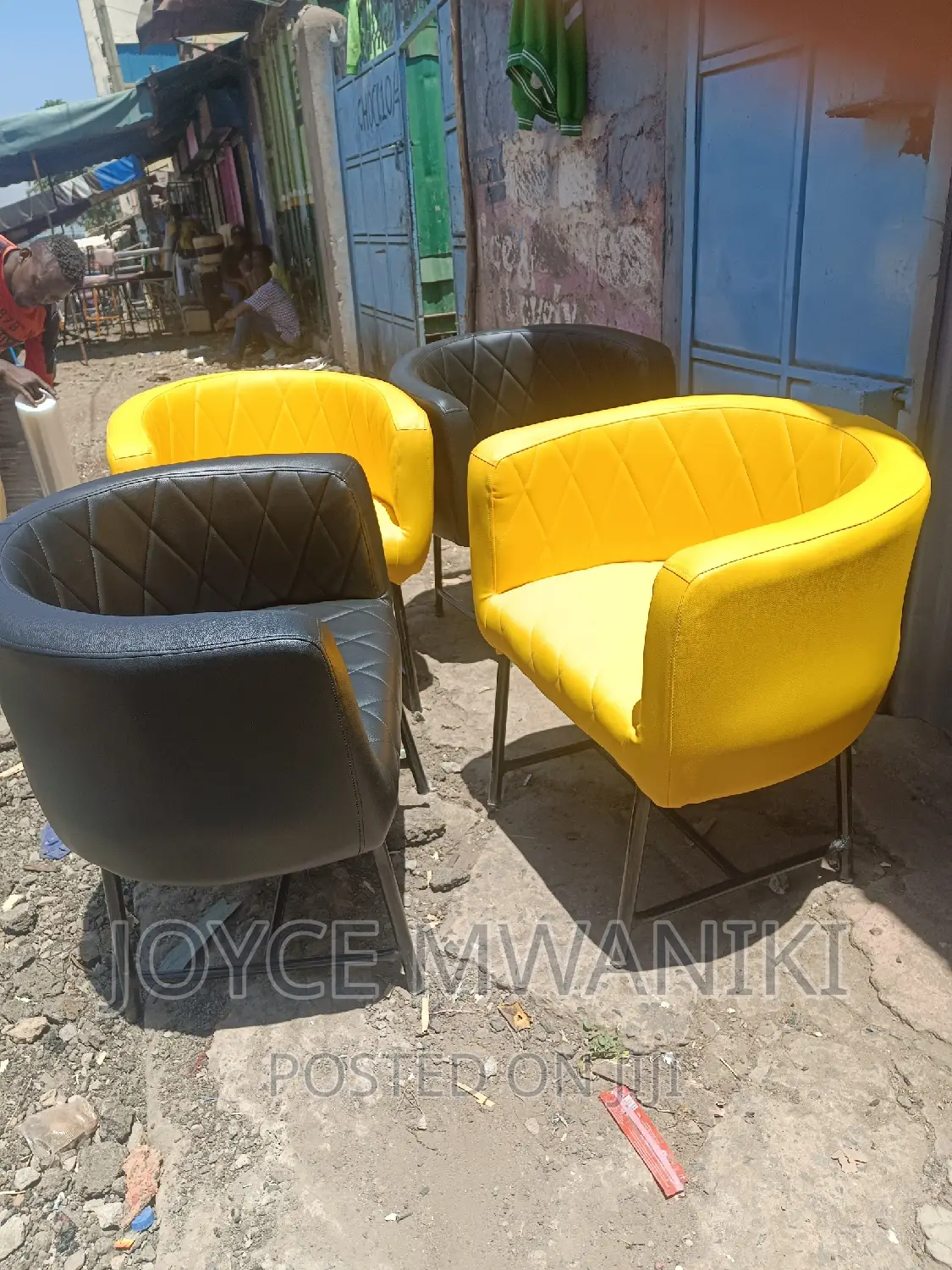 Styling Chairs, Black and Yellow.