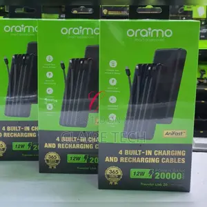 Oraimo Traveler 20,000mah Power Banks With Built in Cables