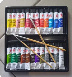 Acrylic Paint 24pcs With 3 Brushes