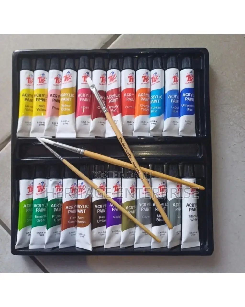 Acrylic Paint 24pcs With 3brushes