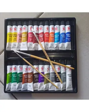 Acrylic Paint 24pcs With 3brushes