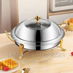 Stainless Steel 28cm Furnace Chaffing Dish With Gold Stand