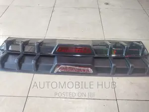 6fin Carbon Black Rear Bumper Diffuser With Brake Lights