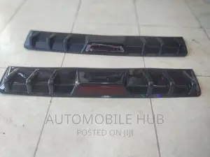 6fin Carbon Black Rear Bumper Diffuser With Brake Lights