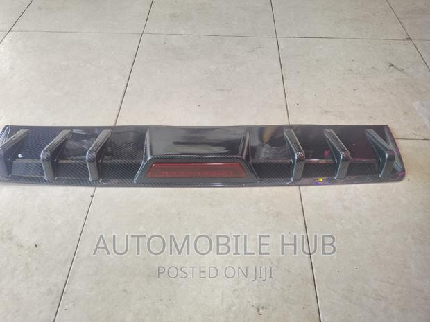 6fin Carbon Black Rear Bumper Diffuser With Brake Lights - thumbnail 4