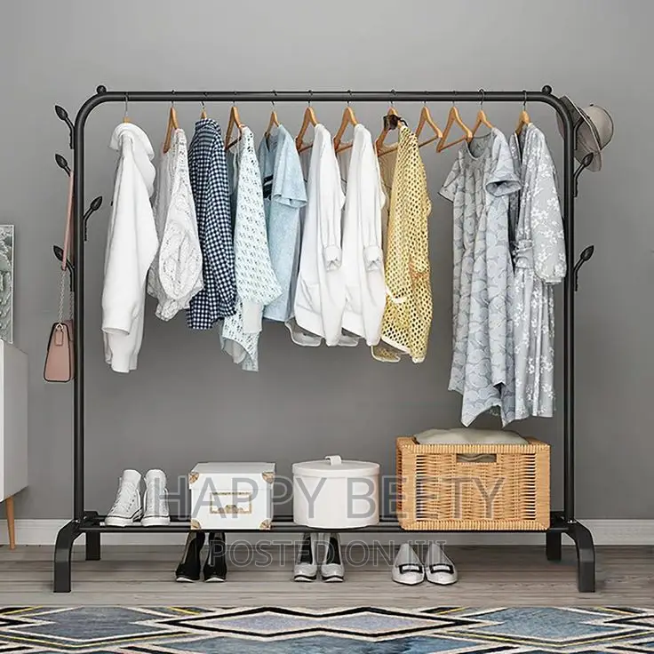 *Clothing Rack With Lower Storage Shelf for Boxes