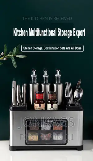 Stainless Kitchen Shelves With Spice Shelf