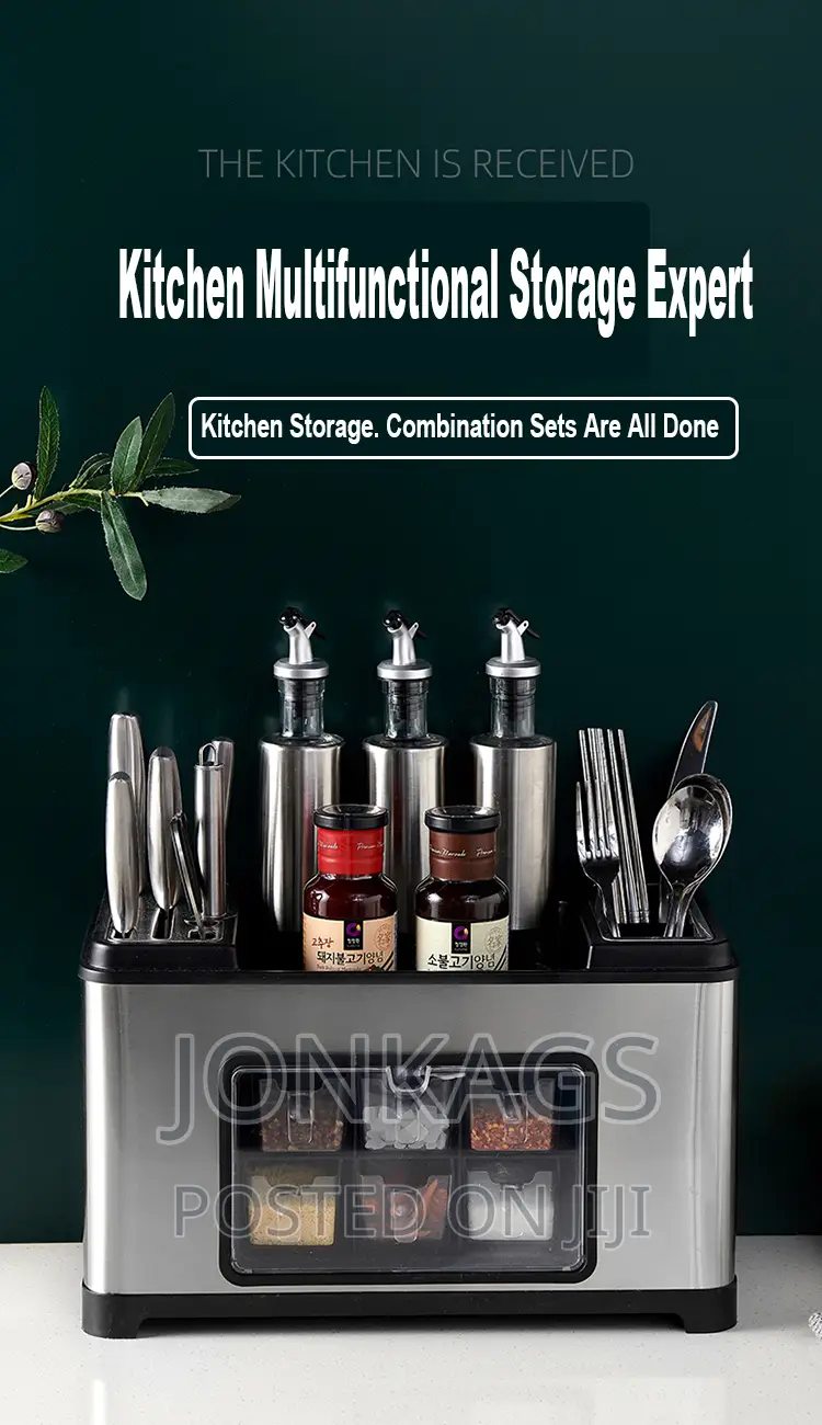 Stainless Kitchen Shelves With Spice Shelf