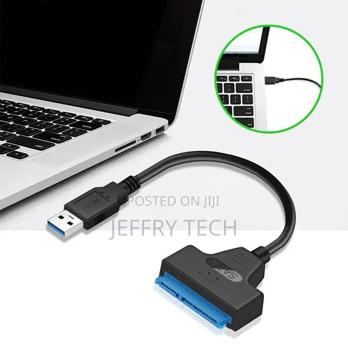 USB 2.0 to SATA Adapter Converter Cable 22pin Drive Free