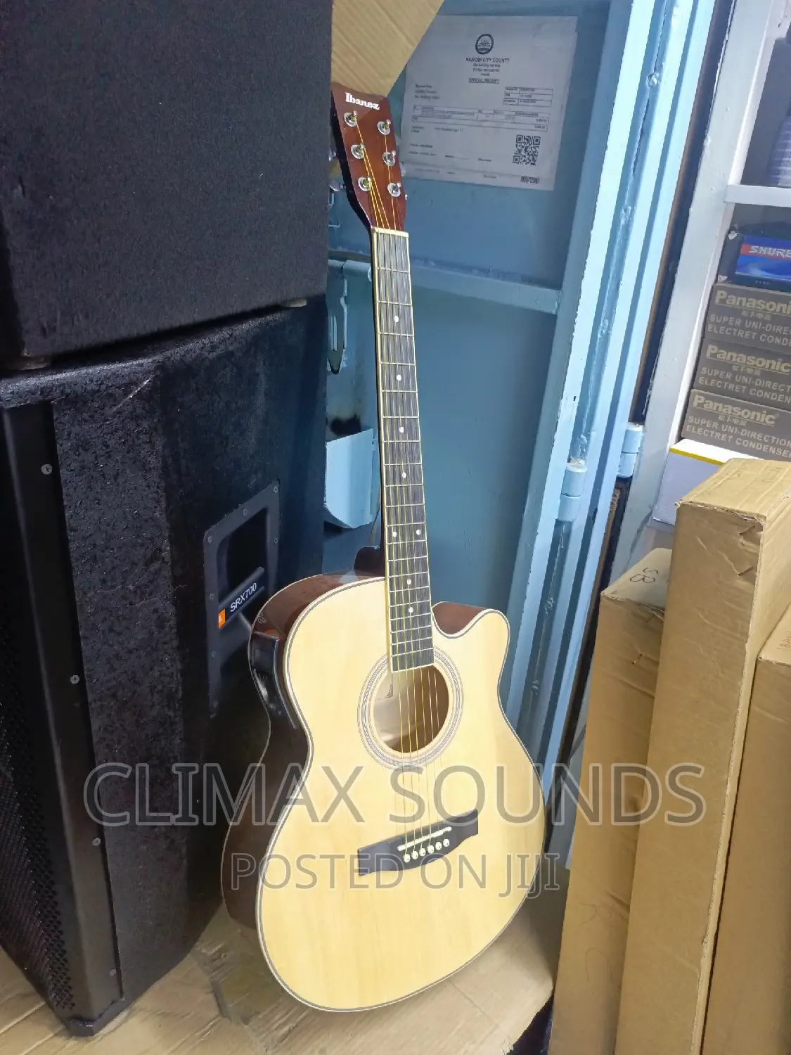 Semi Acoustic Ibanez Guitar Natural'