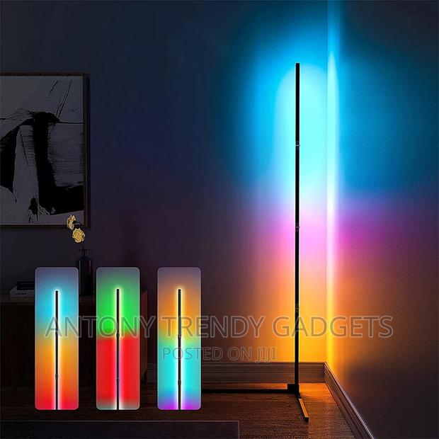 RGB Minimalist LED Corner Floor Lamp - main view