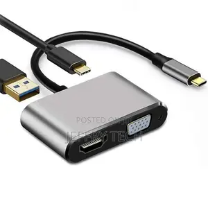 USB C to HDMI VGA Adapter 4-in-1 Type C