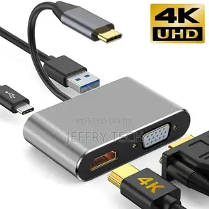 USB C to HDMI VGA Adapter 4-in-1 Type C