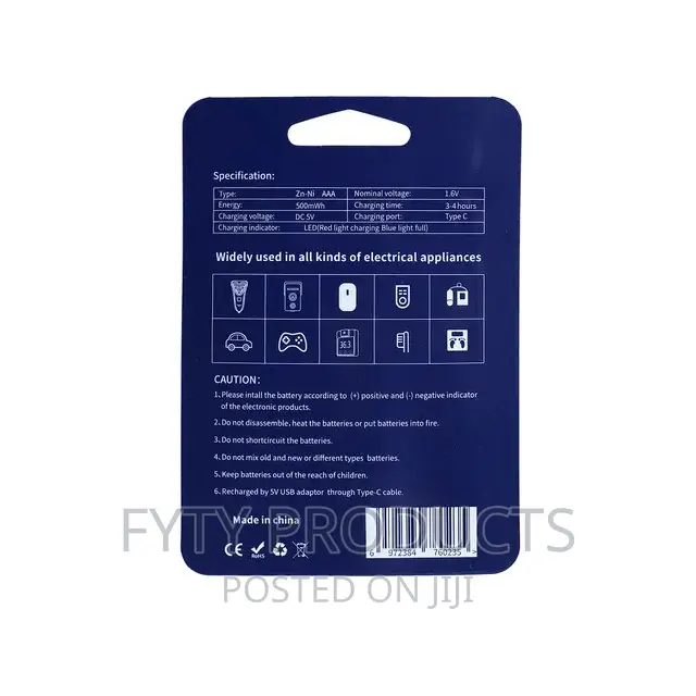 Rechargeable Batteries AAA Type C (4 Pack)