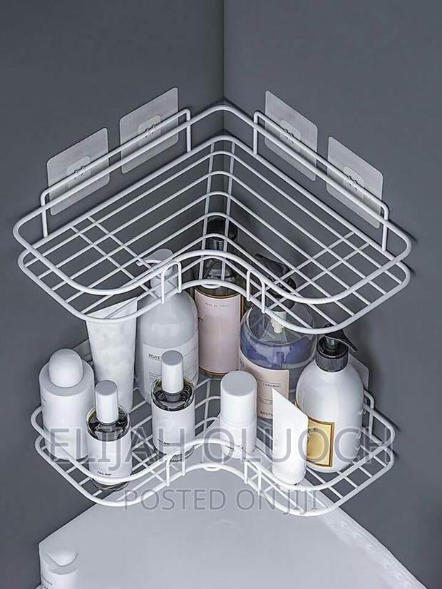 Metalic Corner Triangular Kitchen/Bathroom Organizer - thumbnail 3