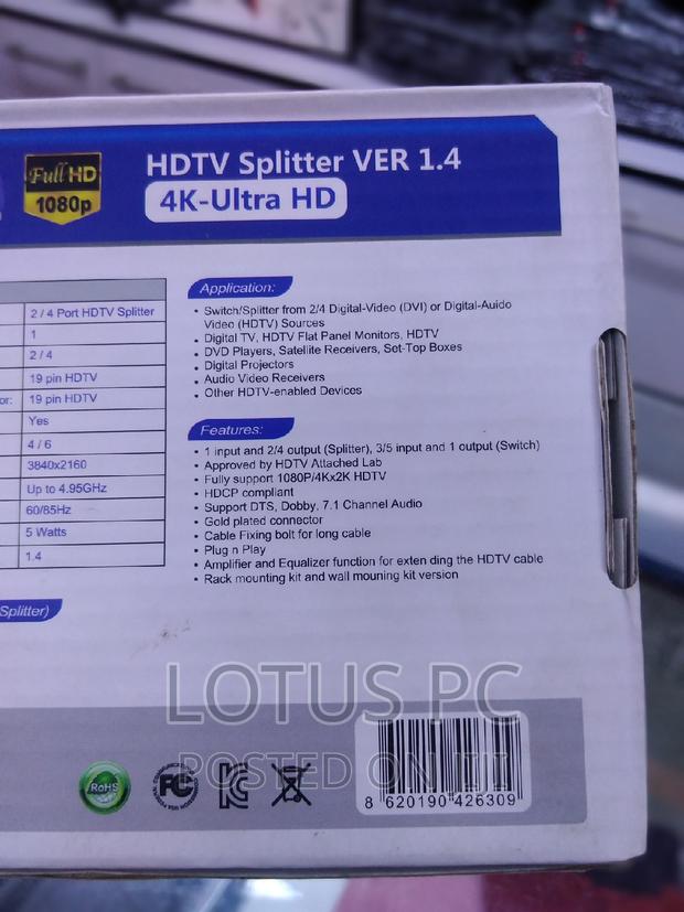 HDTV Splitter(4 Ports Hdmi) - thumbnail 2