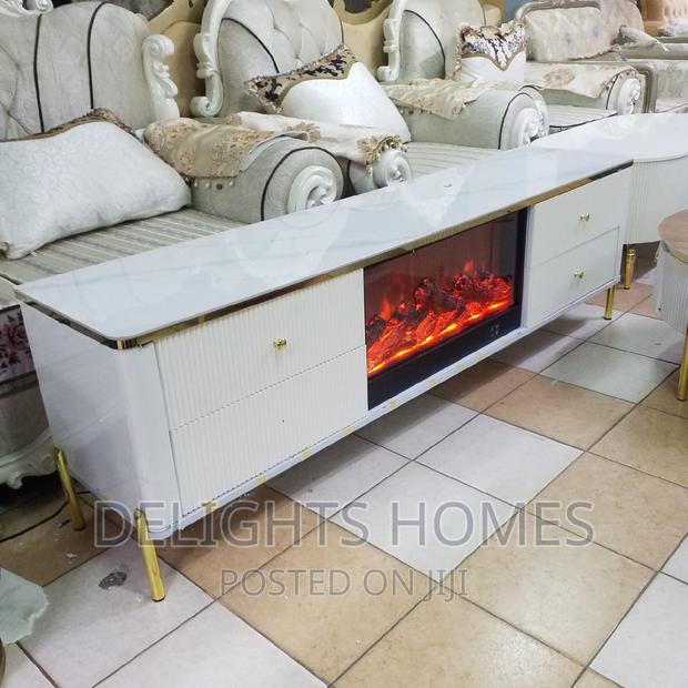 Nordic TV Stand With Fireplace