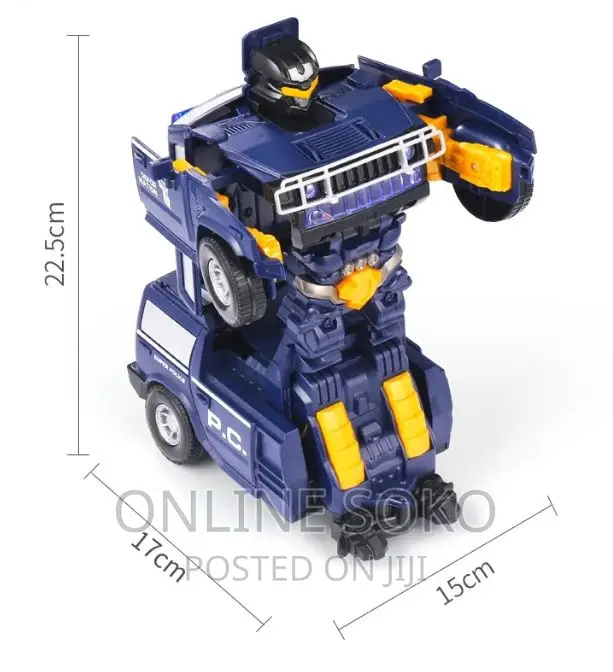 Kids Deformation Robot Super Police Toy Car