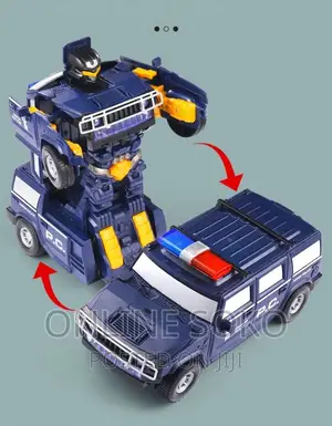 Kids Deformation Robot Super Police Toy Car